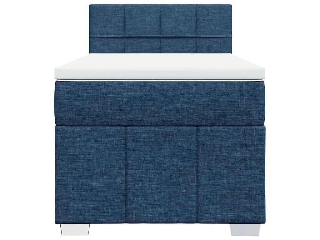 Cama com molas/colchão 100x200 cm tecido azul