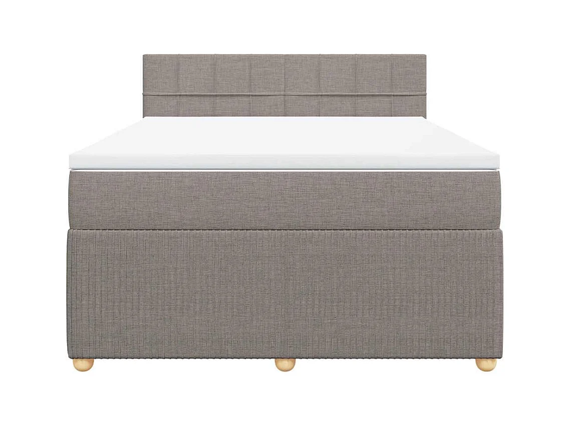 Sommier à lattes de lit avec matelas Taupe 140x190 cm Tissu