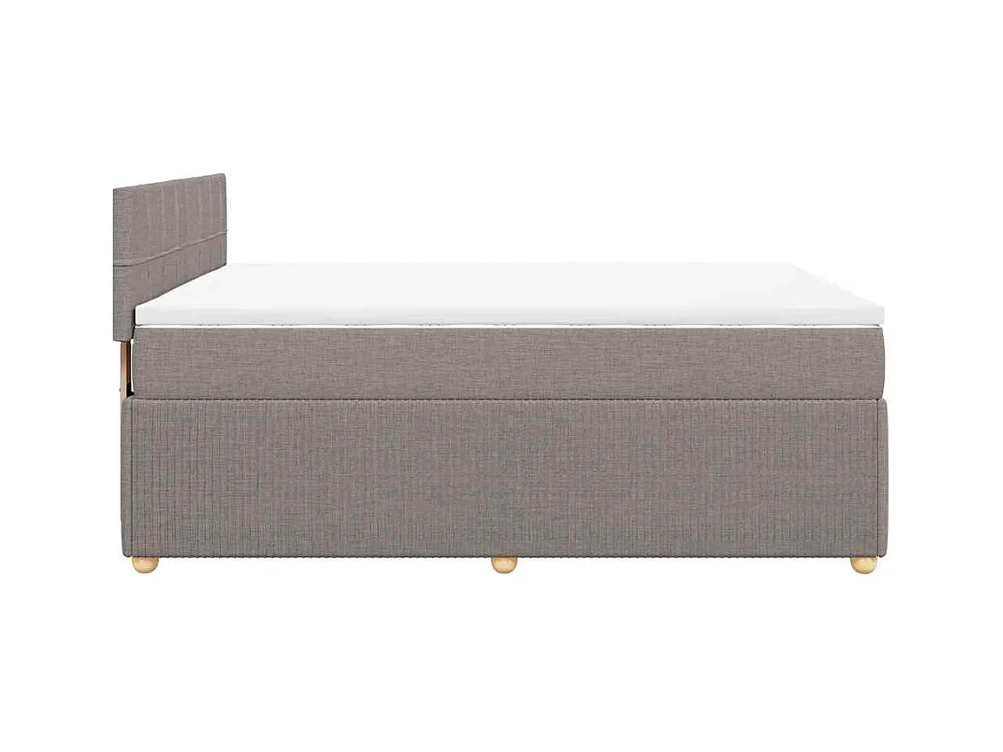 Sommier à lattes de lit avec matelas Taupe 140x190 cm Tissu