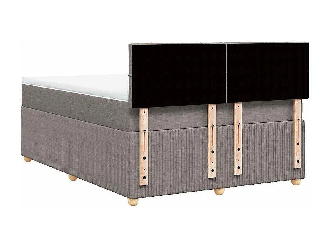 Sommier à lattes de lit avec matelas Taupe 140x190 cm Tissu