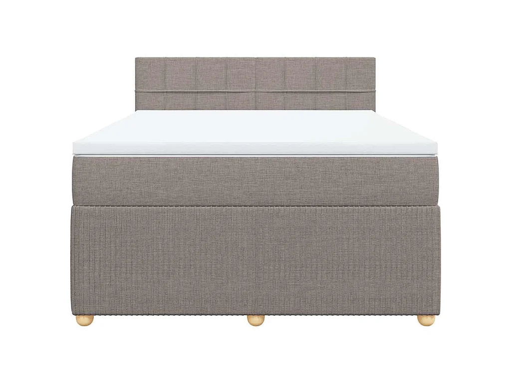 Boxspring met matras stof taupe 140x190 cm