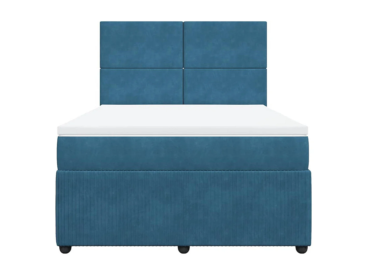 Boxspringbett mit Matratze Blau 140x190 cm Samt