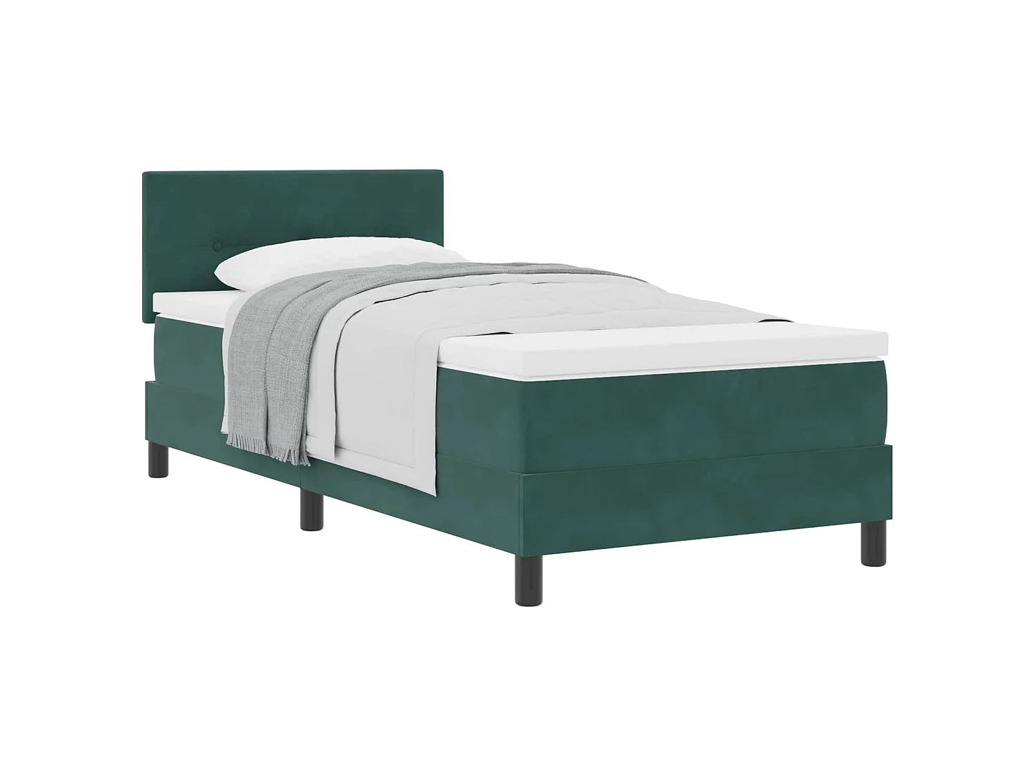 Cama tipo Box Spring Verde oscuro 90 x 200 cm Terciopelo