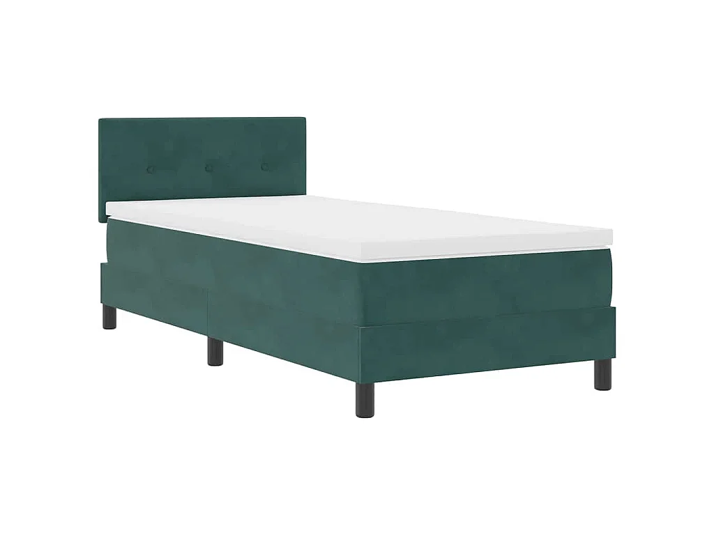 Cama tipo Box Spring Verde oscuro 90 x 200 cm Terciopelo