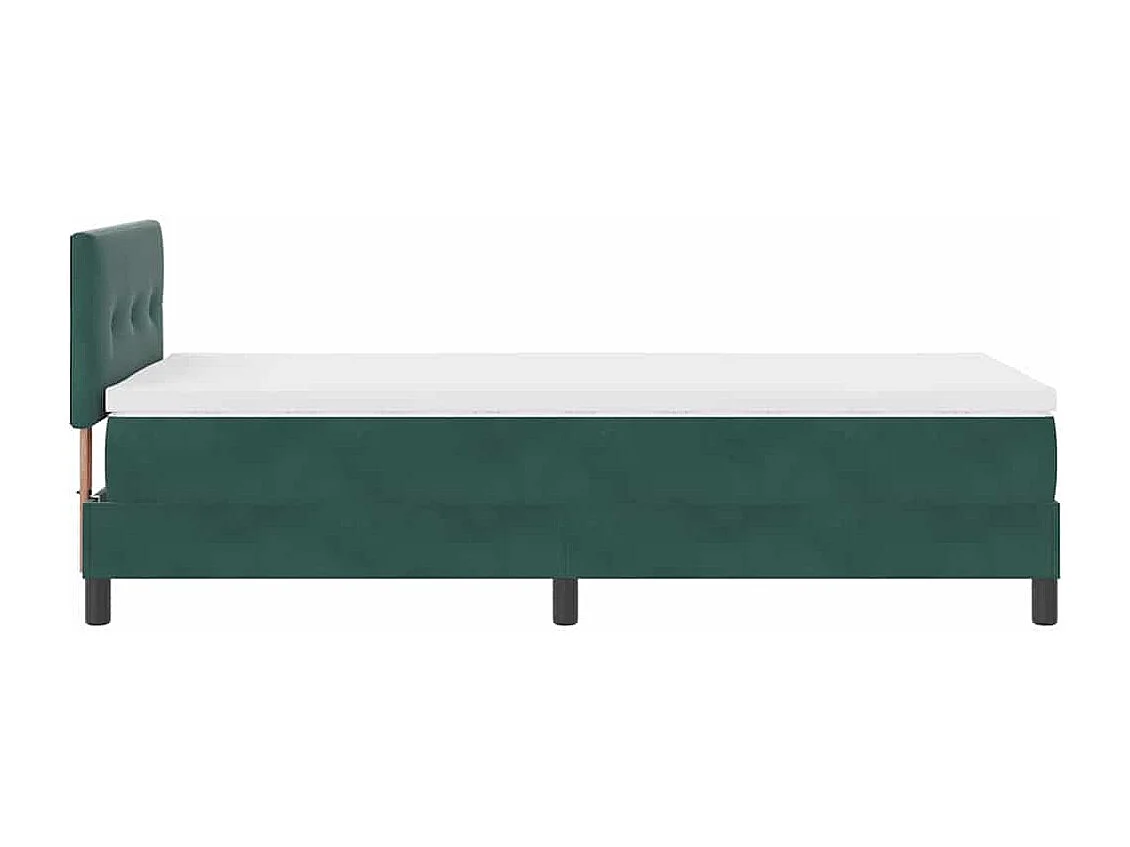 Cama tipo Box Spring Verde oscuro 90 x 200 cm Terciopelo