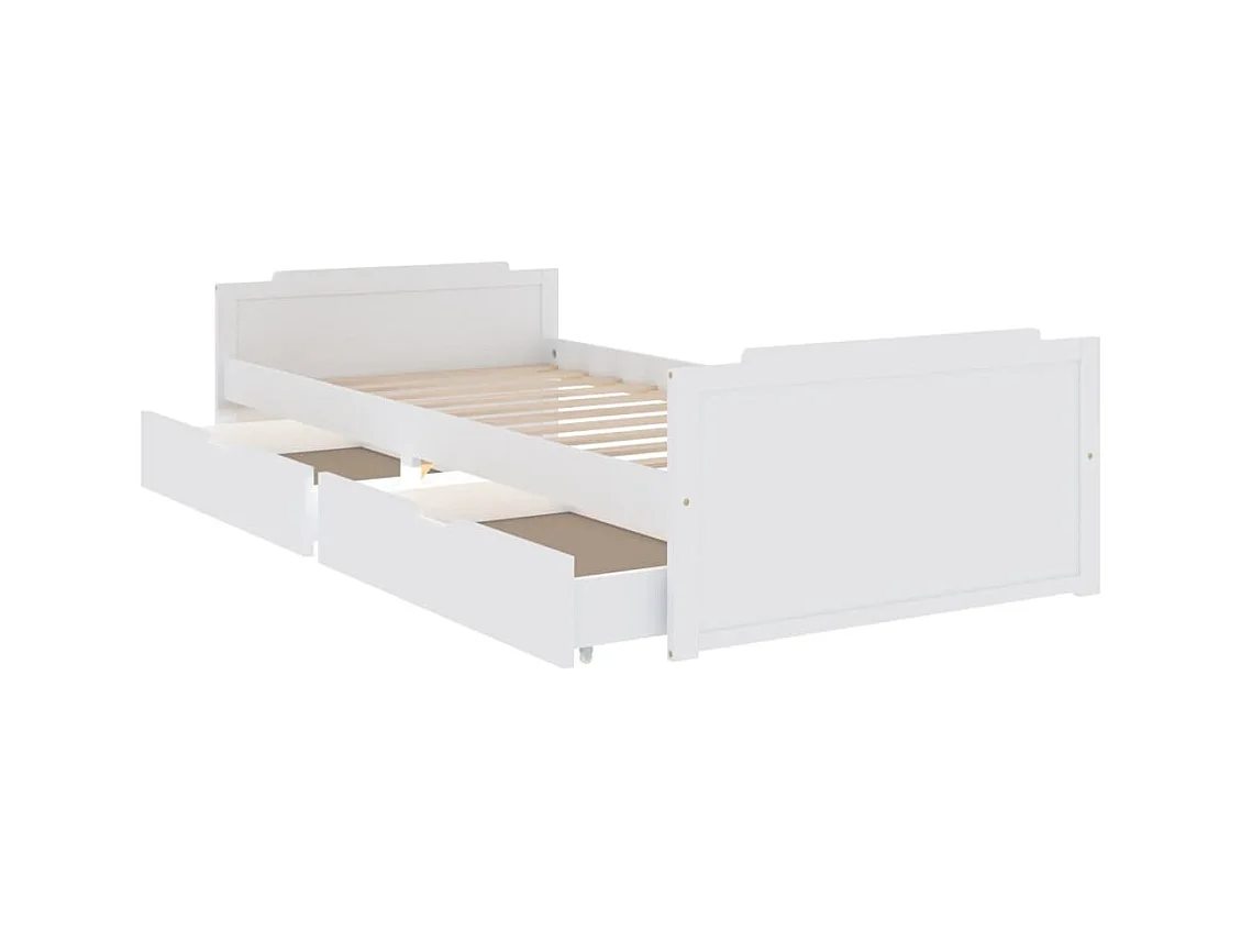 Cadre de lit sans matelas blanc bois de pin massif 90x200 cm