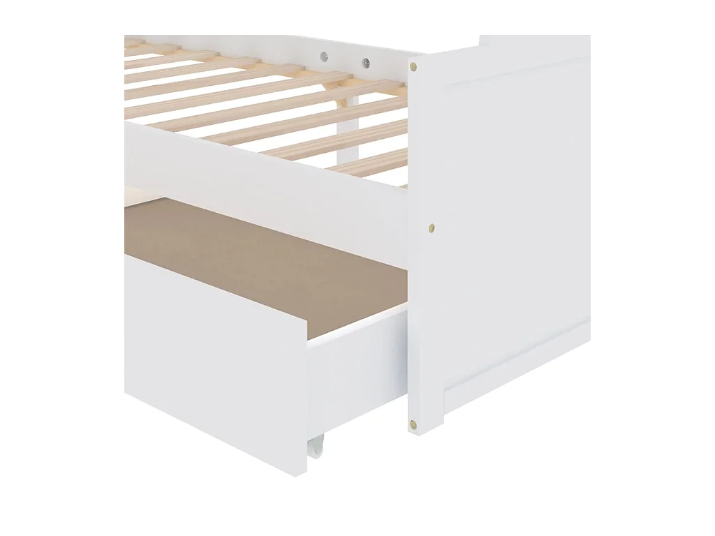 Cadre de lit sans matelas blanc bois de pin massif 90x200 cm