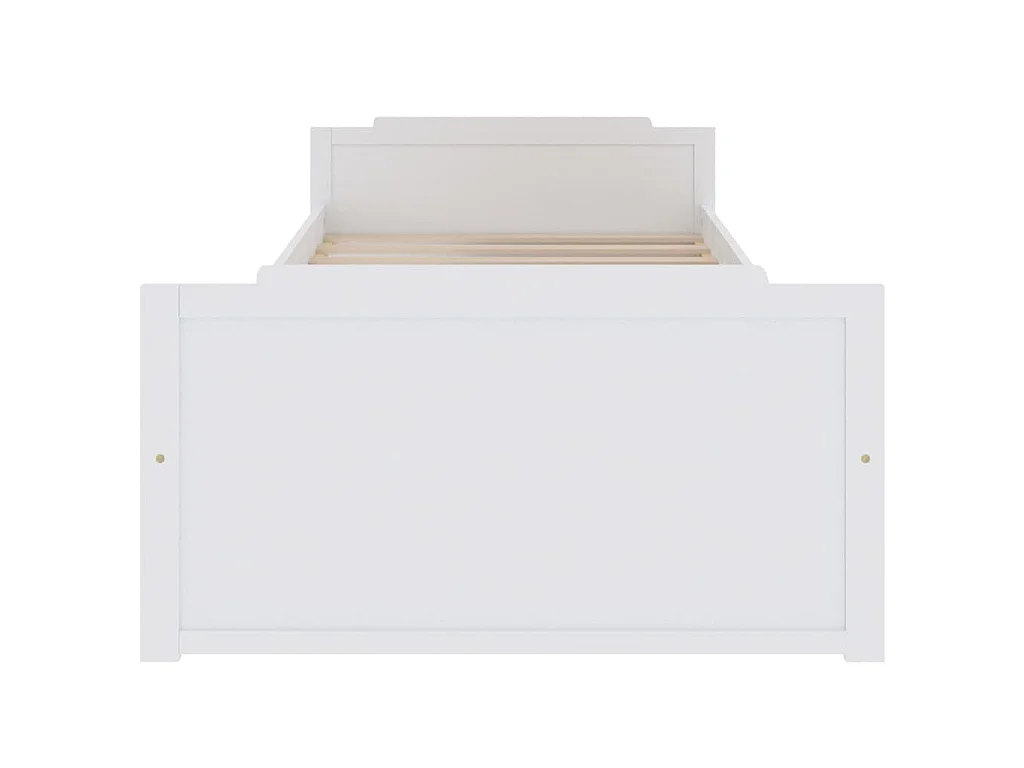 Estrutura de cama com gavetas 90x200 cm pinho maciço branco