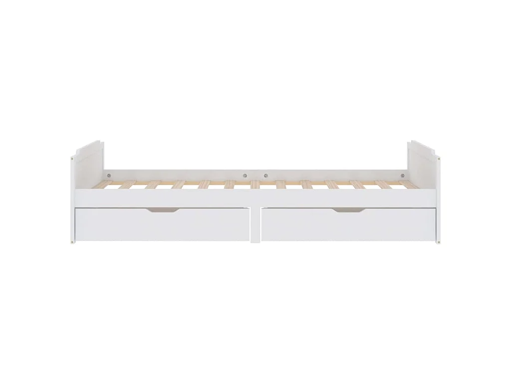 Estrutura de cama com gavetas 90x200 cm pinho maciço branco