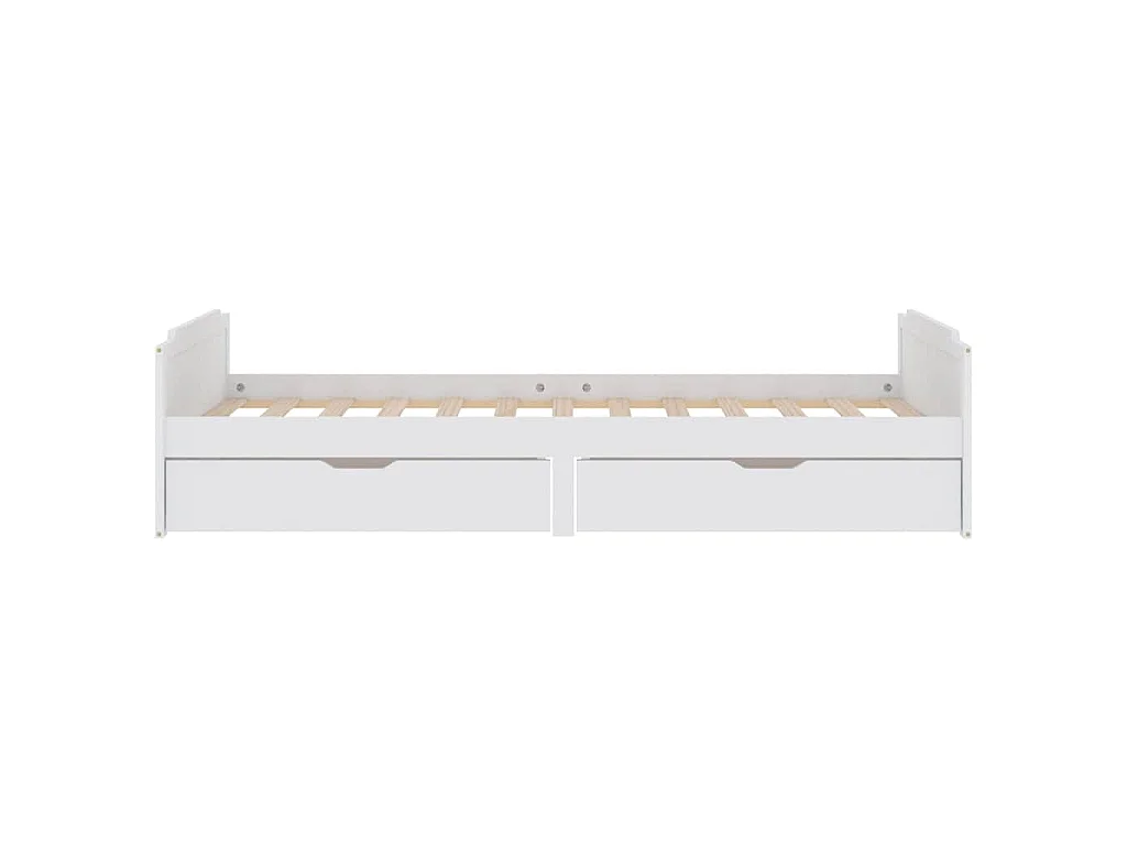 Cadre de lit sans matelas blanc bois de pin massif 90x200 cm