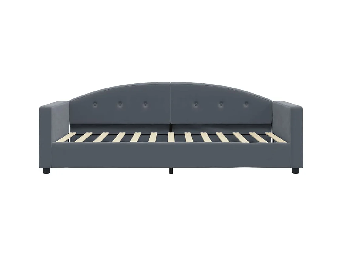 Lit de jour avec matelas gris foncé 90x200 cm velours