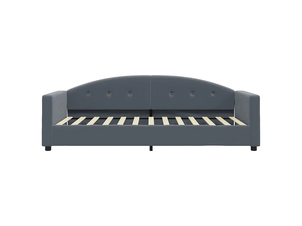 Divano Letto con Materasso Grigio Scuro 90x200 cm in Velluto