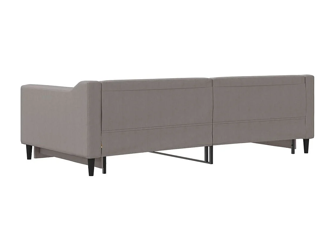 Lit de jour avec lit gigogne taupe 100x200 cm tissu