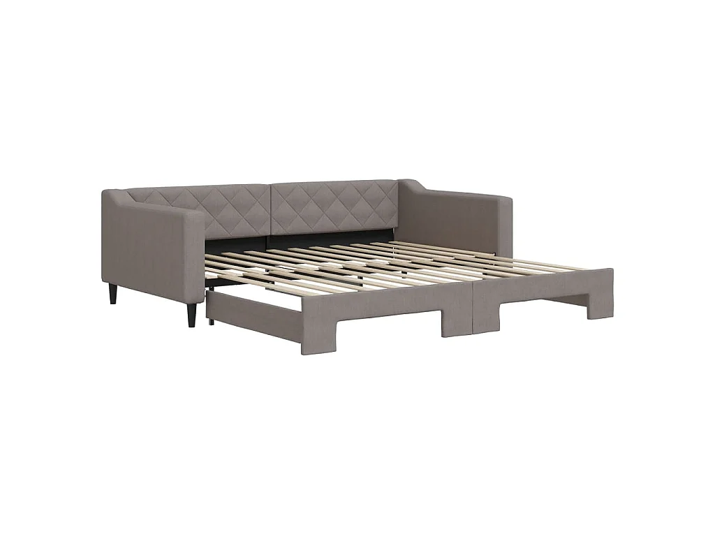 Divano Letto con Letto Estraibile Tortora 100x200 cm in Tessuto