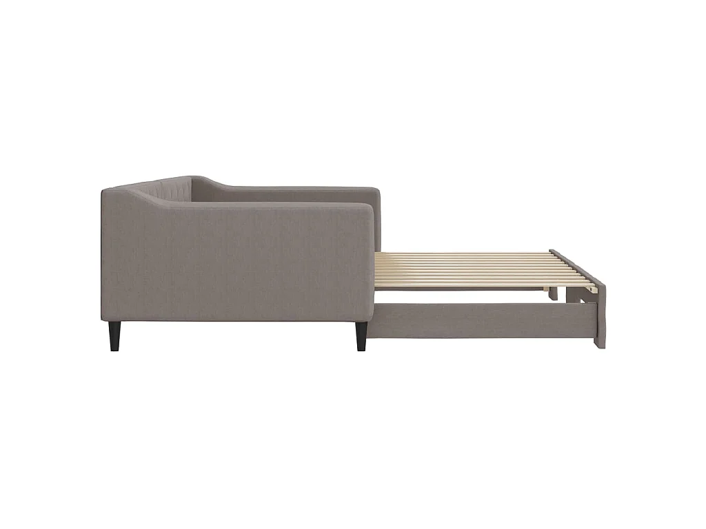 Divano Letto con Letto Estraibile Tortora 100x200 cm in Tessuto
