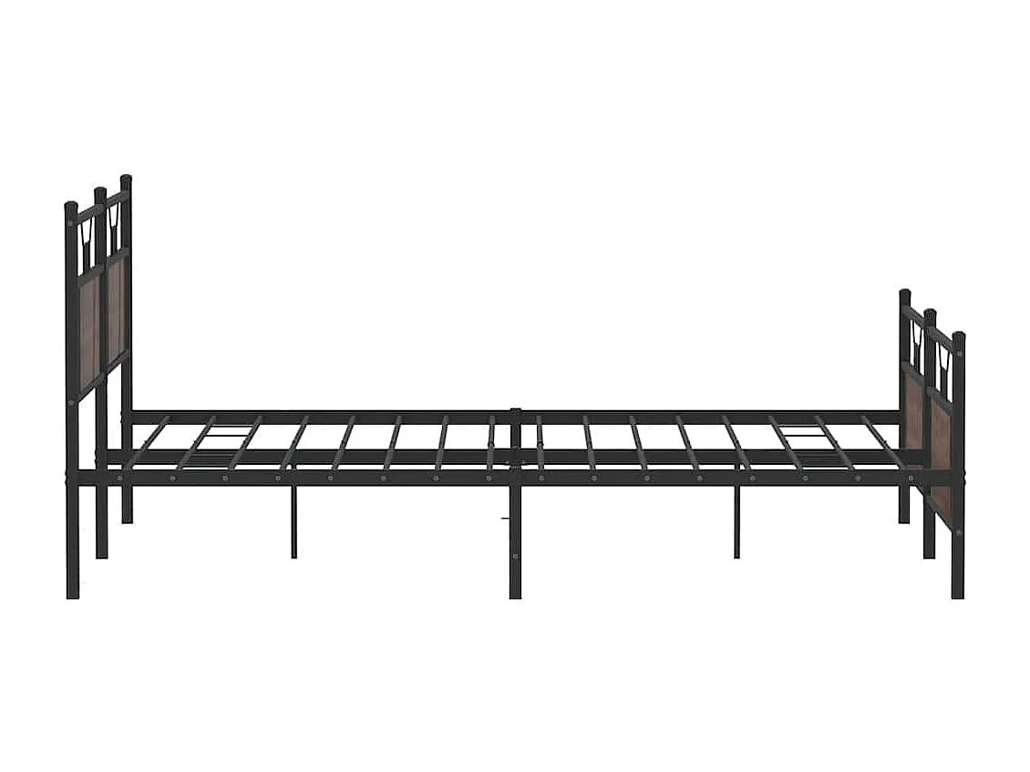 Cadre de lit en métal sans matelas chêne marron 180x200 cm