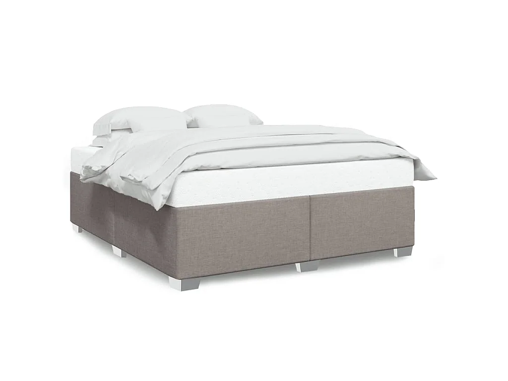 Cama sem colchão 180x200 cm tecido castanho-acinzentado