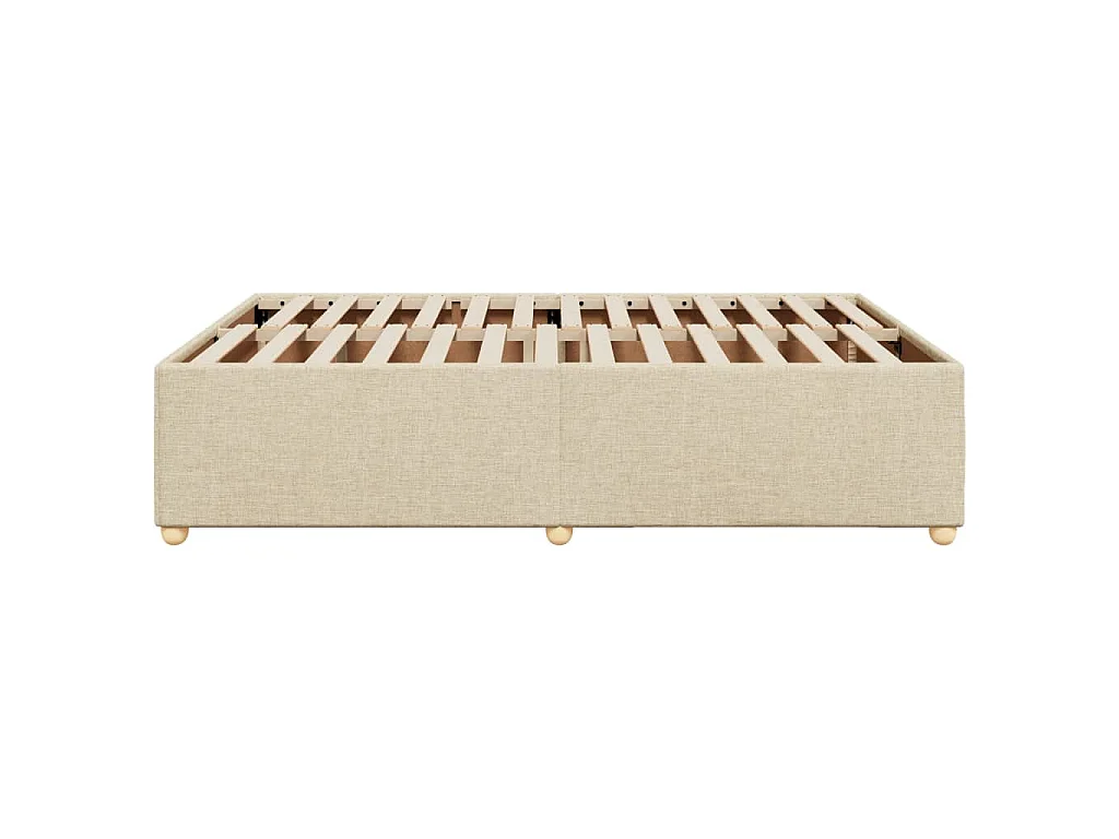 Cadre de lit sans matelas crème 140x190 cm tissu