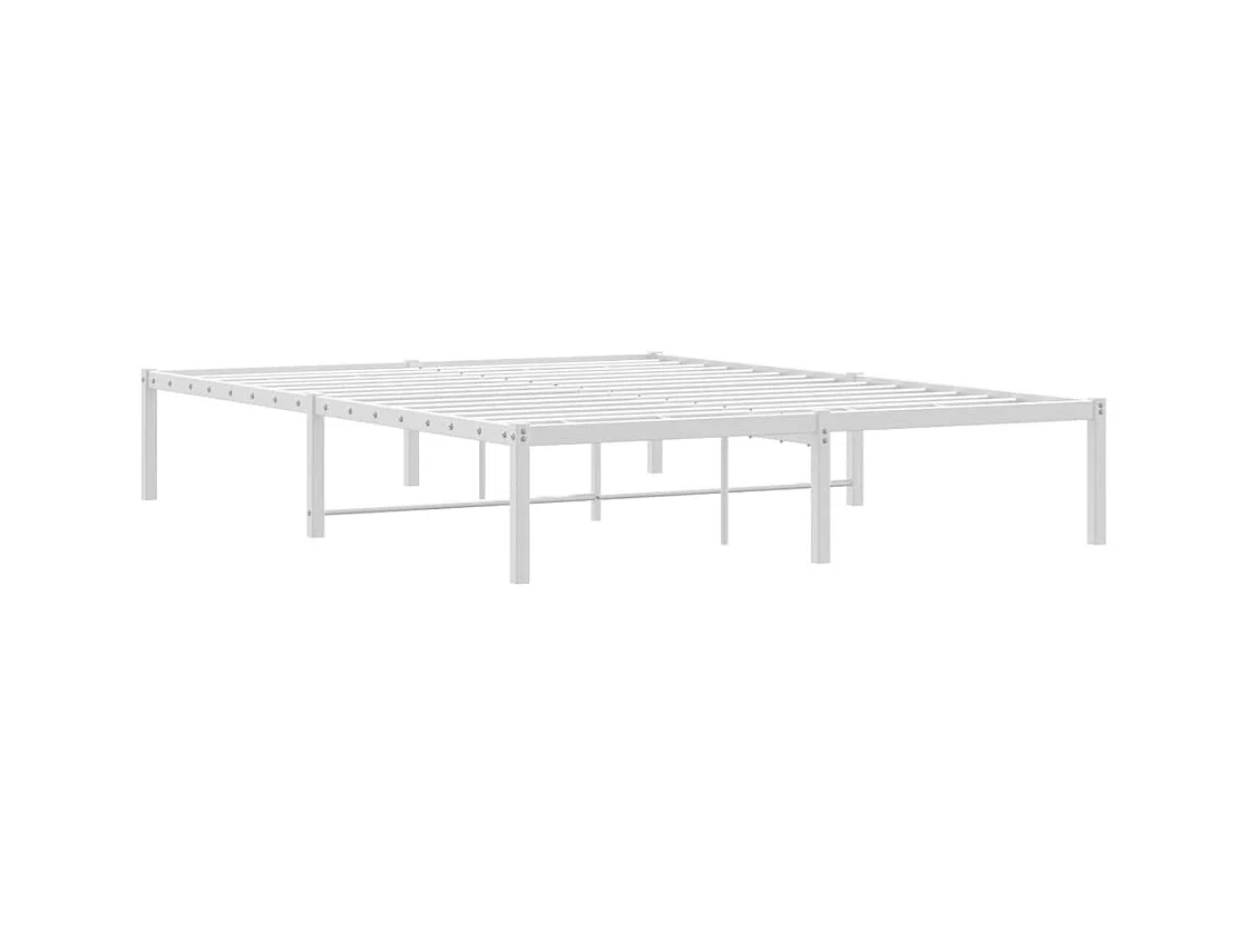 Cadre de lit métal blanc 140x190 cm