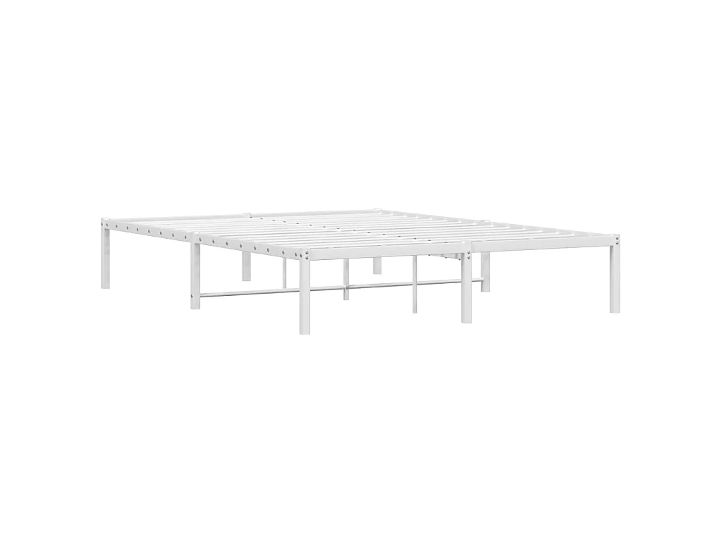 Cadre de lit métal blanc 140x190 cm