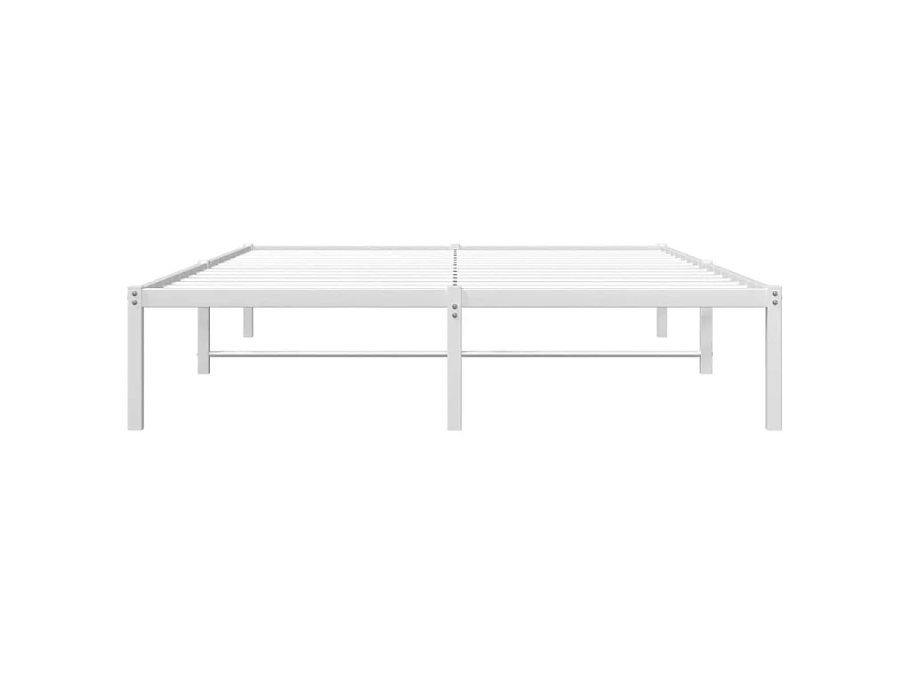 Cadre de lit métal blanc 140x190 cm