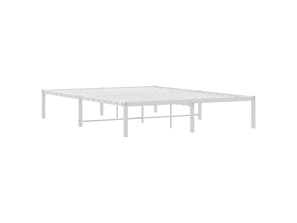Cadre de lit métal blanc 140x190 cm