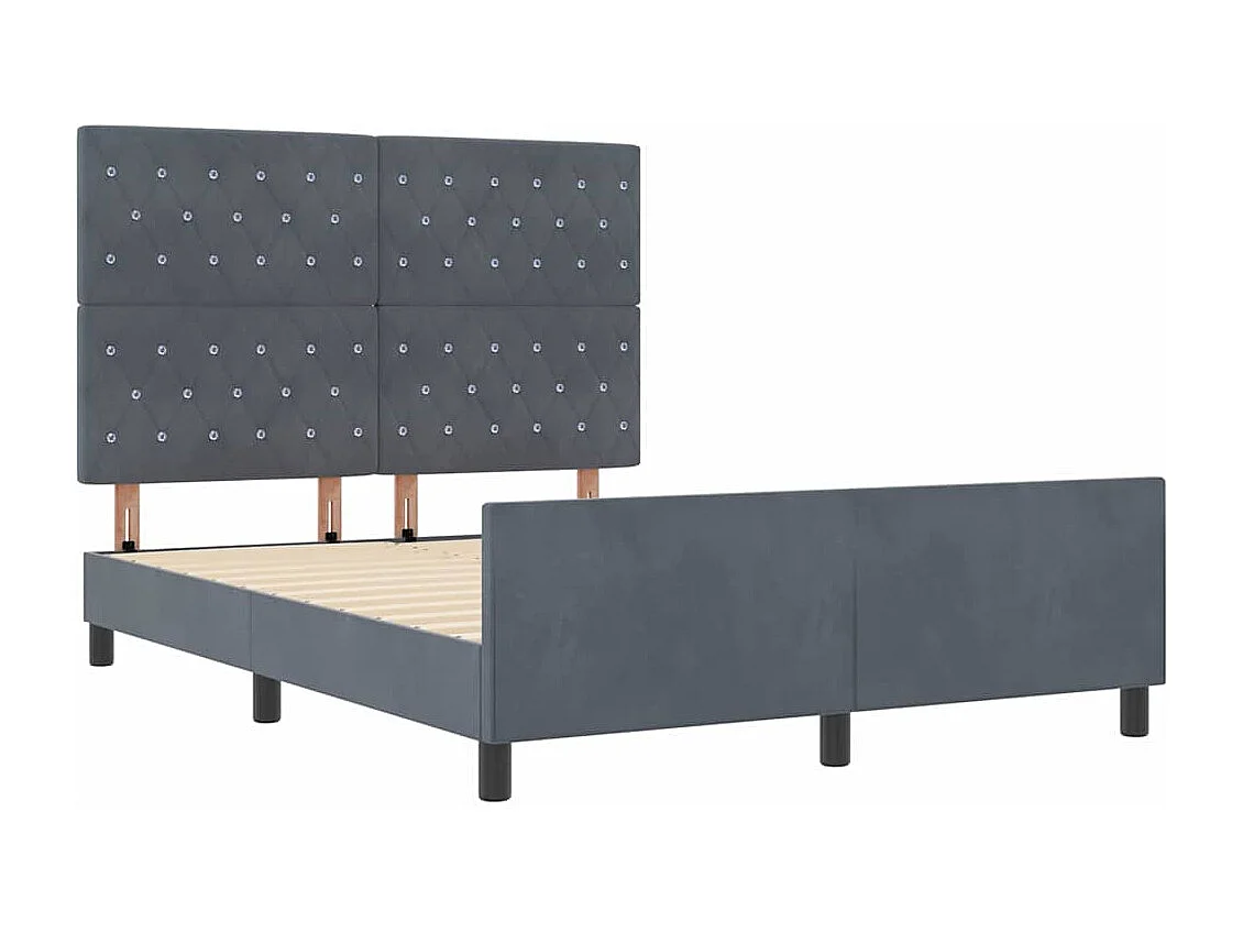 Boxspringbed met hoofdeinde Donkergrijs 160 x 200 cm Fluweel