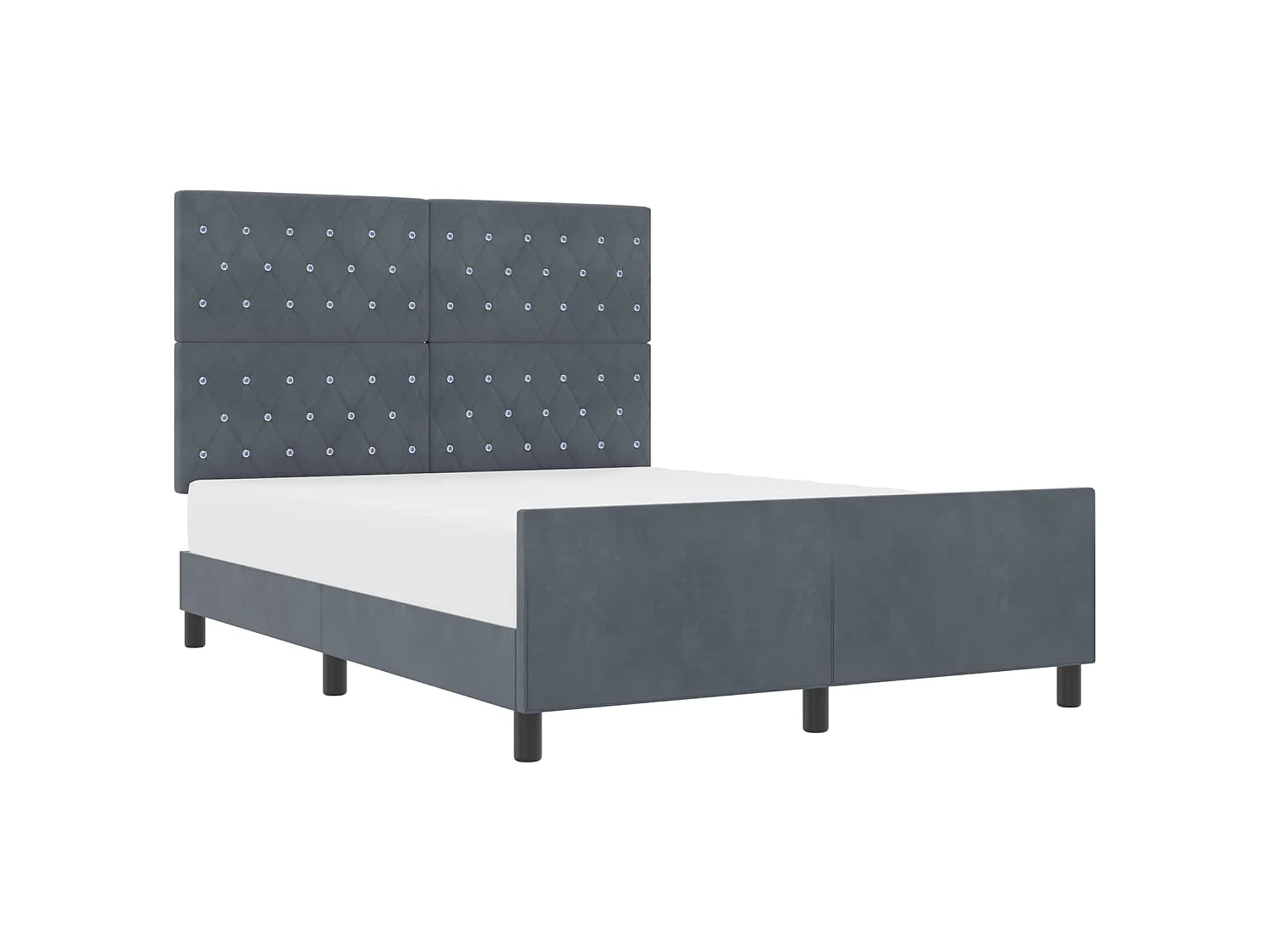 Cama tipo Box Spring Gris oscuro 160 x 200 cm Terciopelo