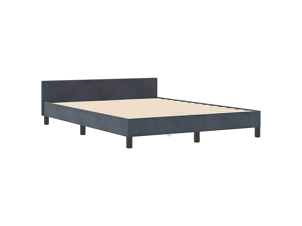 Cama tipo Box Spring Gris oscuro 160 x 200 cm Terciopelo