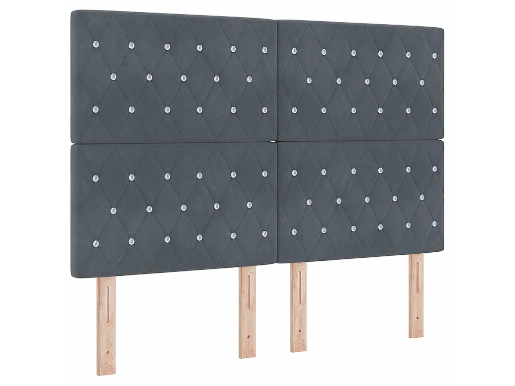 Cama tipo Box Spring Gris oscuro 160 x 200 cm Terciopelo