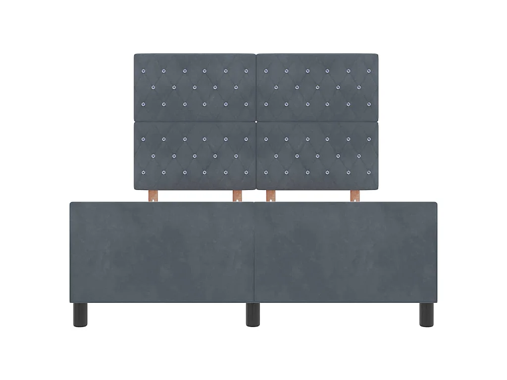 Cama tipo Box Spring Gris oscuro 160 x 200 cm Terciopelo