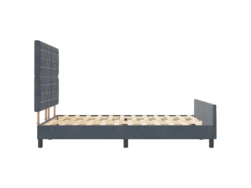 Cama tipo Box Spring Gris oscuro 160 x 200 cm Terciopelo