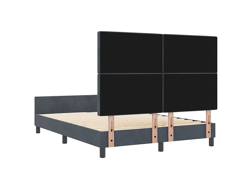Cama tipo Box Spring Gris oscuro 160 x 200 cm Terciopelo