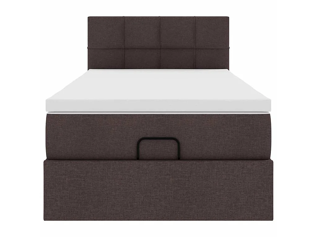 Bed met matras 100x200 cm stof donkerbruin