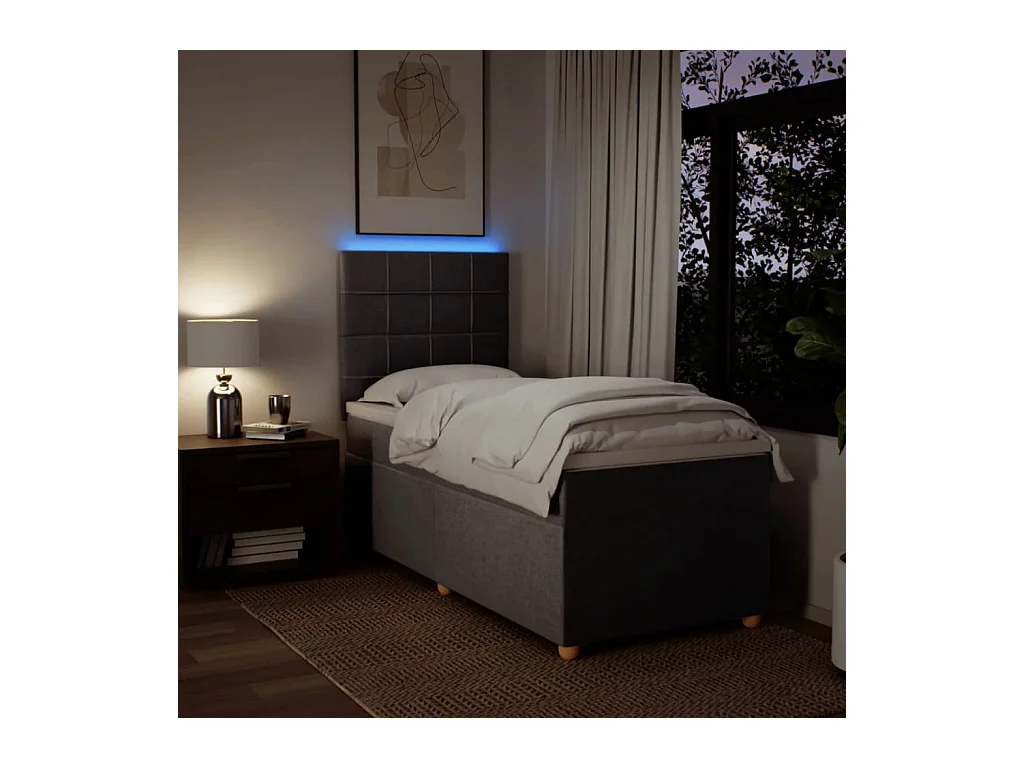 Sommier à lattes de lit avec matelas Taupe 90x200 cm Tissu