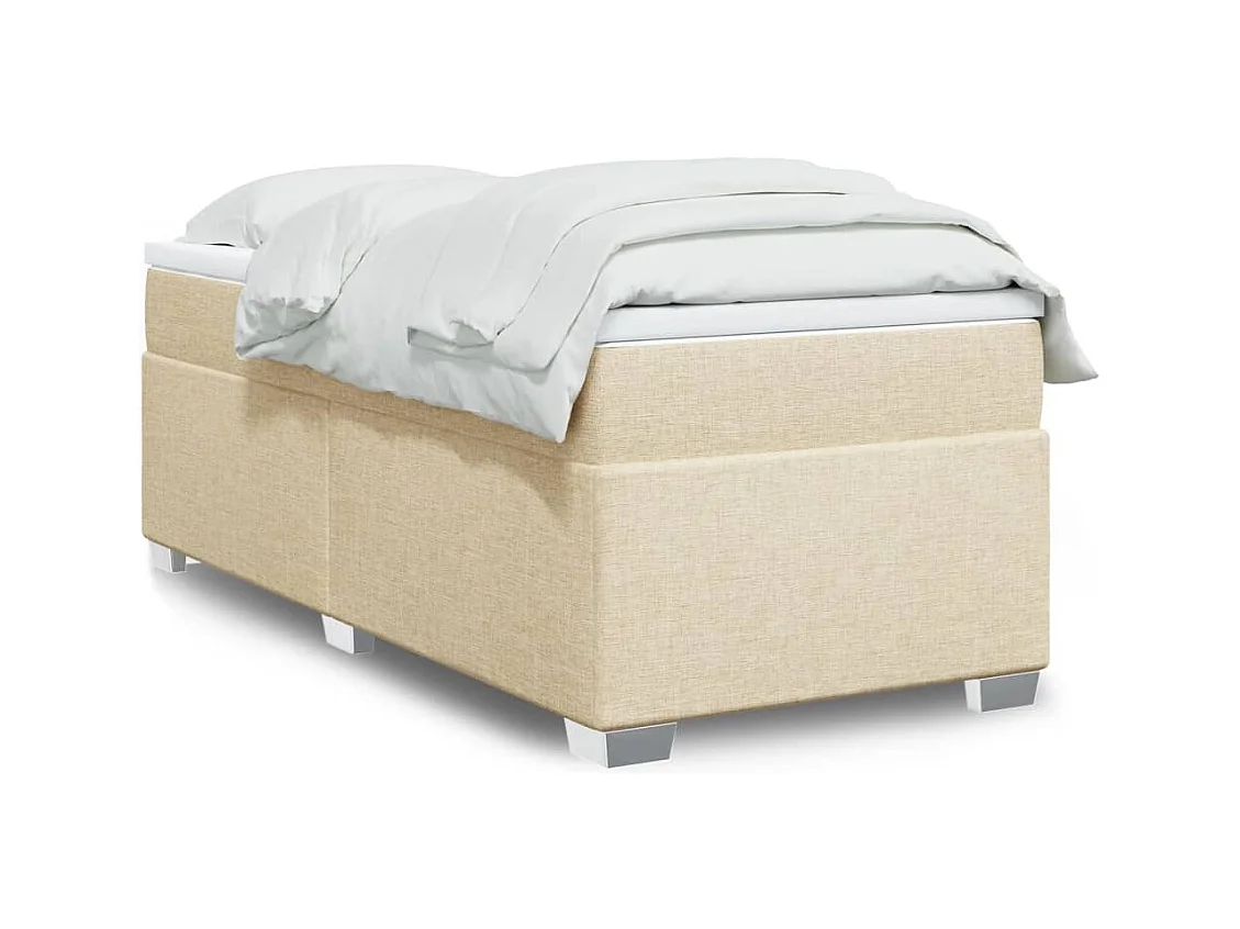 Sommier à lattes de lit avec matelas Crème 100x200 cm Tissu