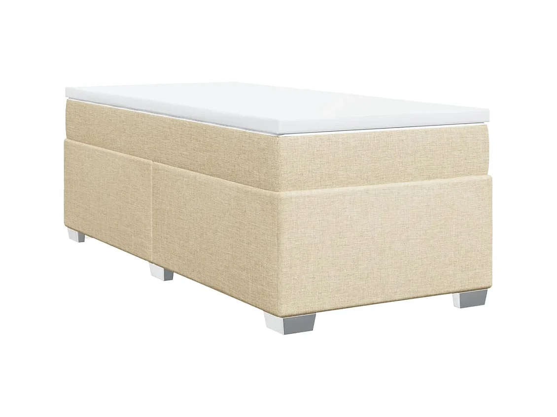 Sommier à lattes de lit avec matelas Crème 100x200 cm Tissu