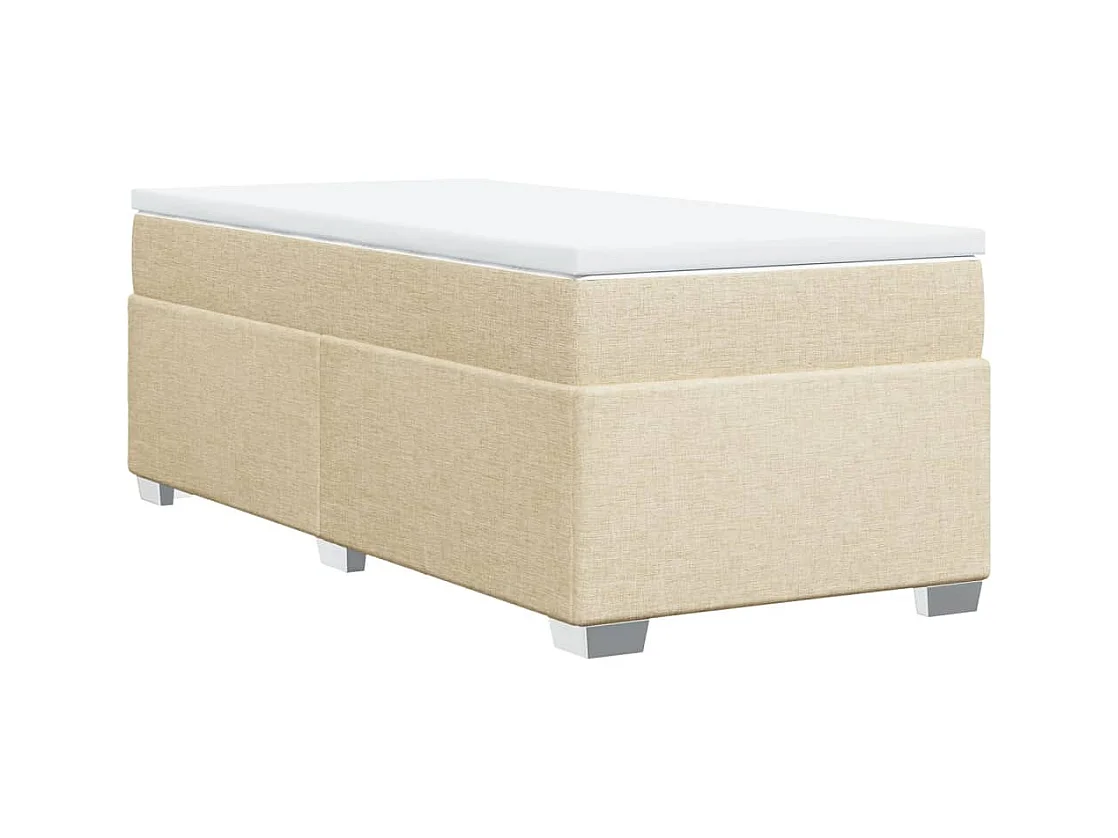 Sommier à lattes de lit avec matelas Crème 100x200 cm Tissu