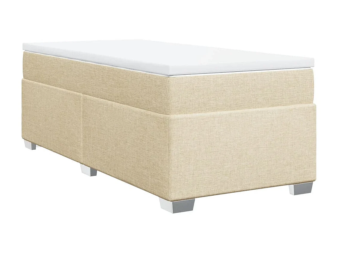 Sommier à lattes de lit avec matelas Crème 100x200 cm Tissu