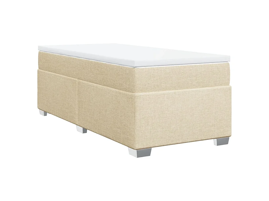 Giroletto a Molle con Materasso Crema 100x200 cm in Tessuto