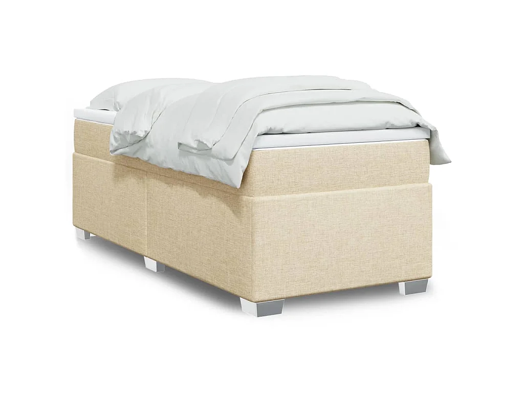 Giroletto a Molle con Materasso Crema 100x200 cm in Tessuto