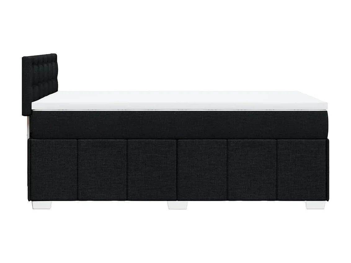 Cama box spring con colchón tela negro 90x200 cm