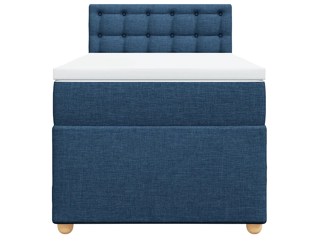 Sommier à lattes de lit avec matelas Bleu 90x200 cm Tissu