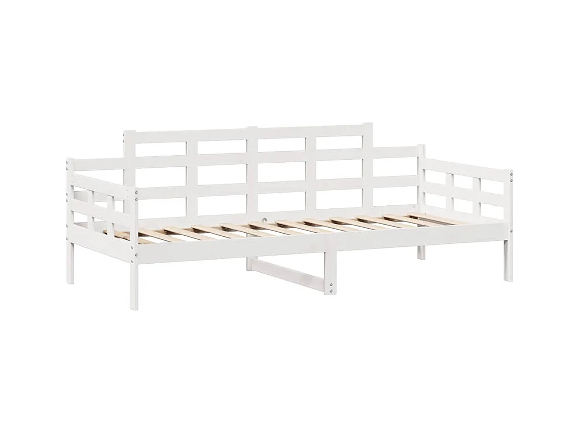 Lit de jour et tiroirs sans matelas blanc 90x200 cm bois massif
