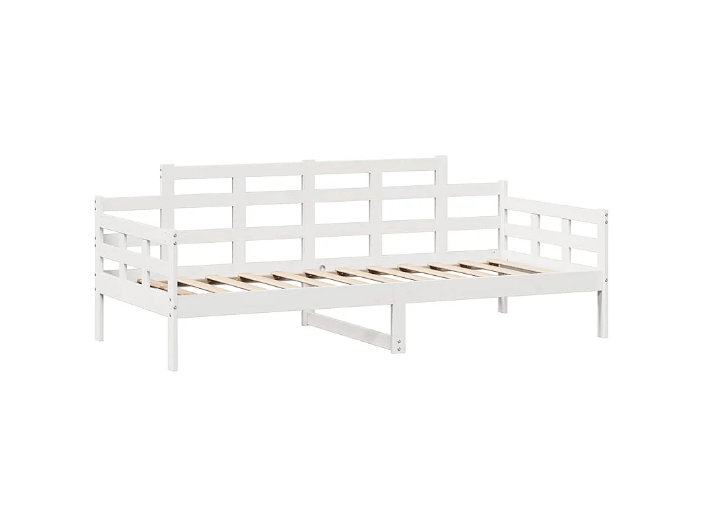 Dormeuse con Cassetti Bianco 90x200 cm Legno Massello di Pino