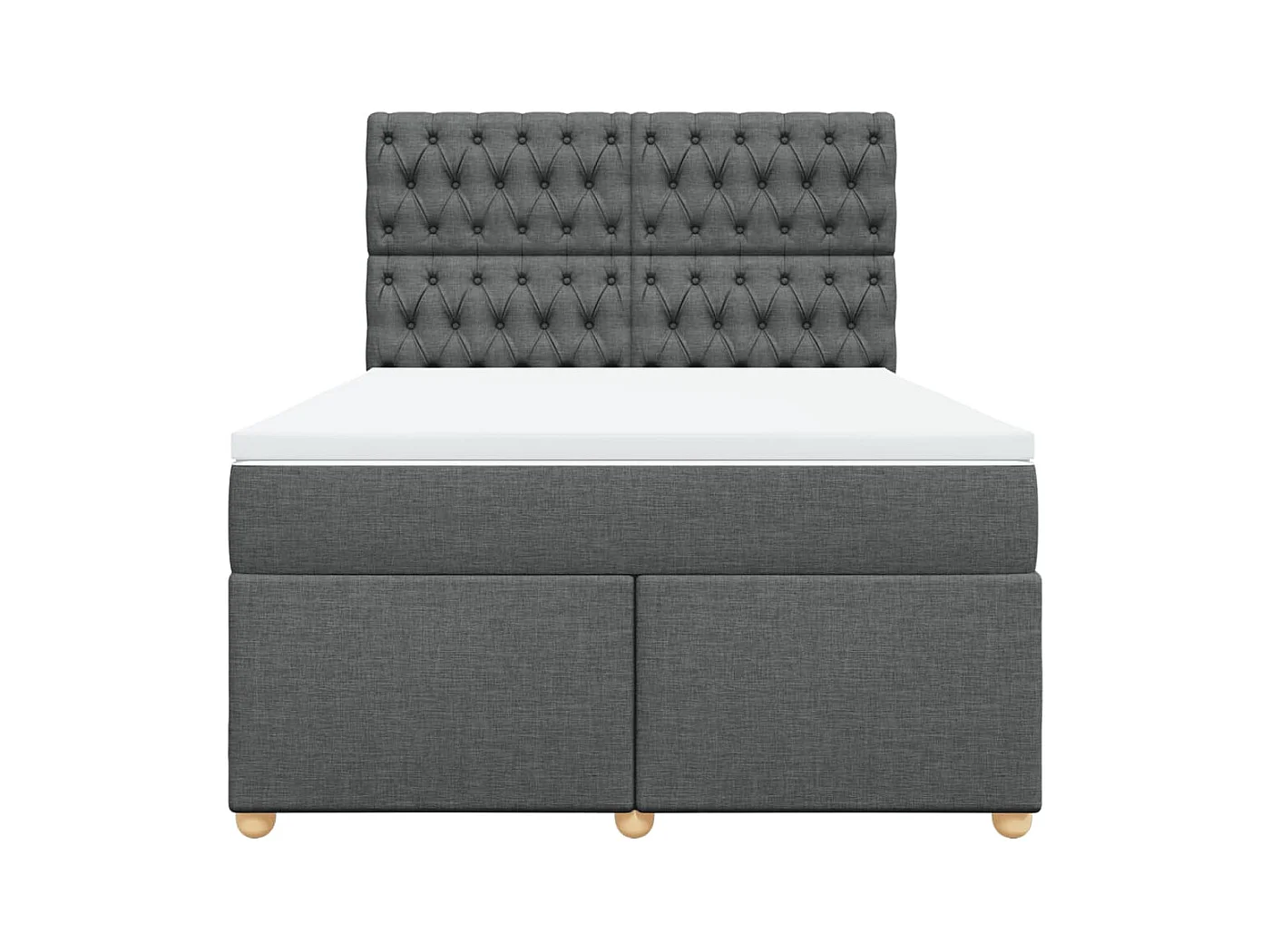 Boxspringbett mit Matratze Dunkelgrau 160x200 cm Stoff
