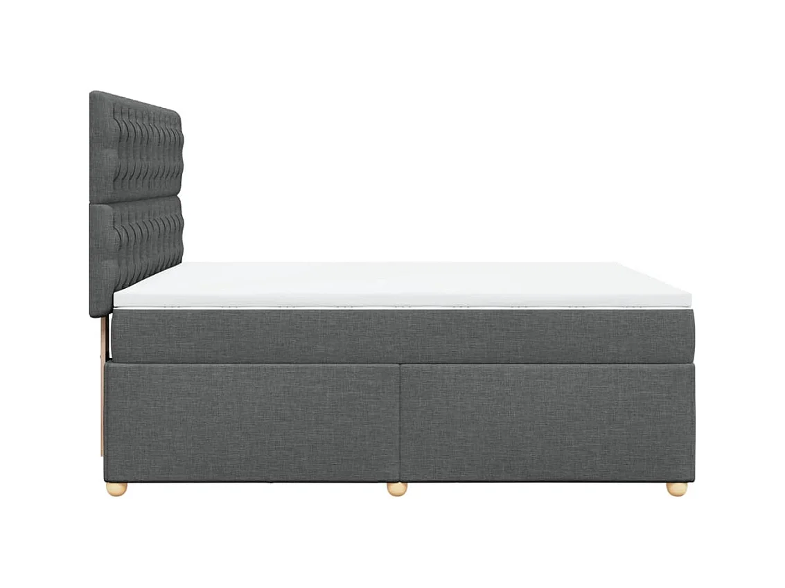 Boxspringbett mit Matratze Dunkelgrau 160x200 cm Stoff