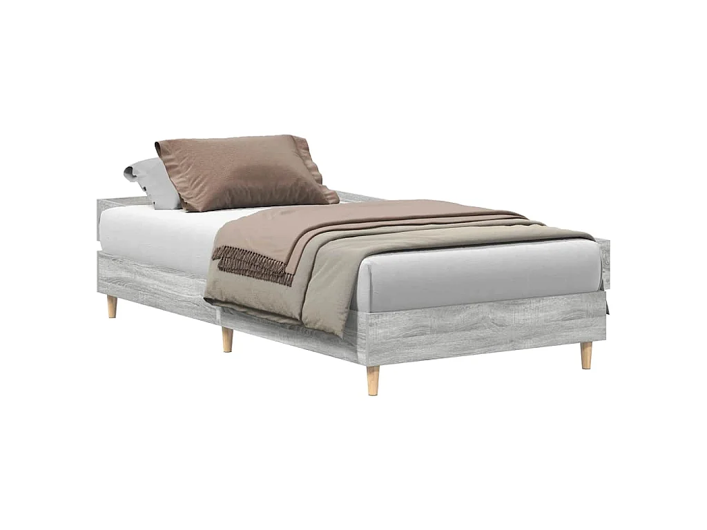 Cadre de lit sans matelas sonoma gris 90x190 cm