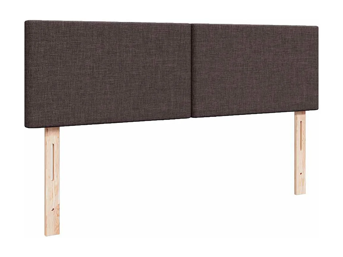 Cadre de lit ottoman avec matelas marron foncé 140x200 cm tissu