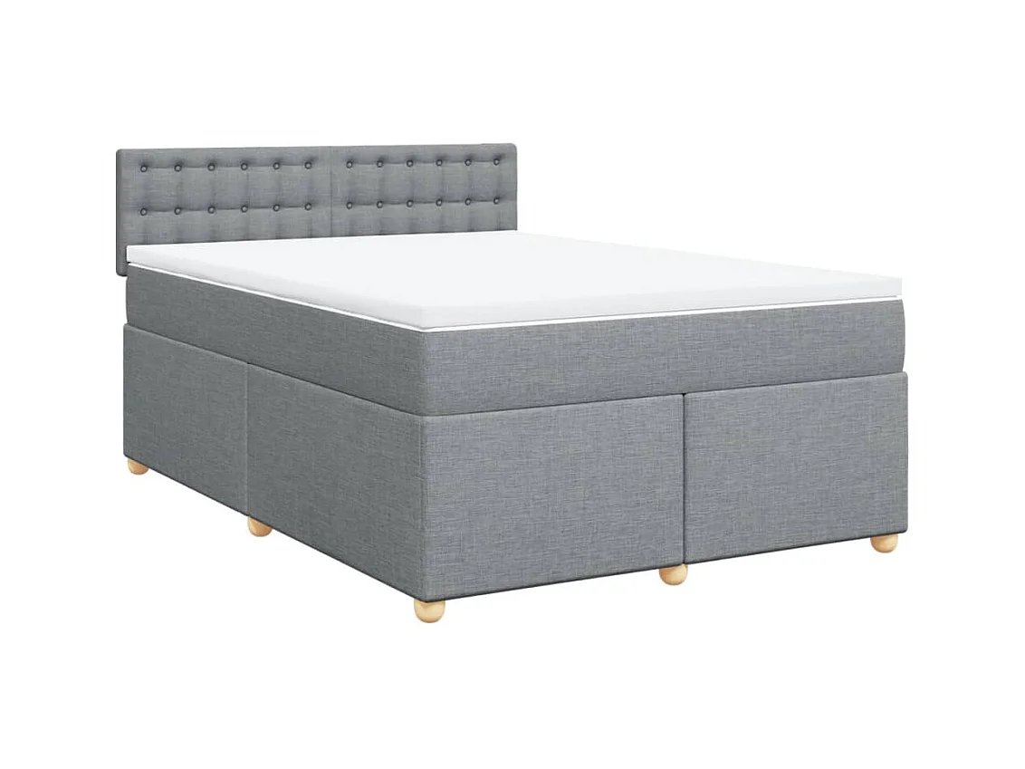 Sommier à lattes de lit avec matelas Gris clair 140x200cm Tissu